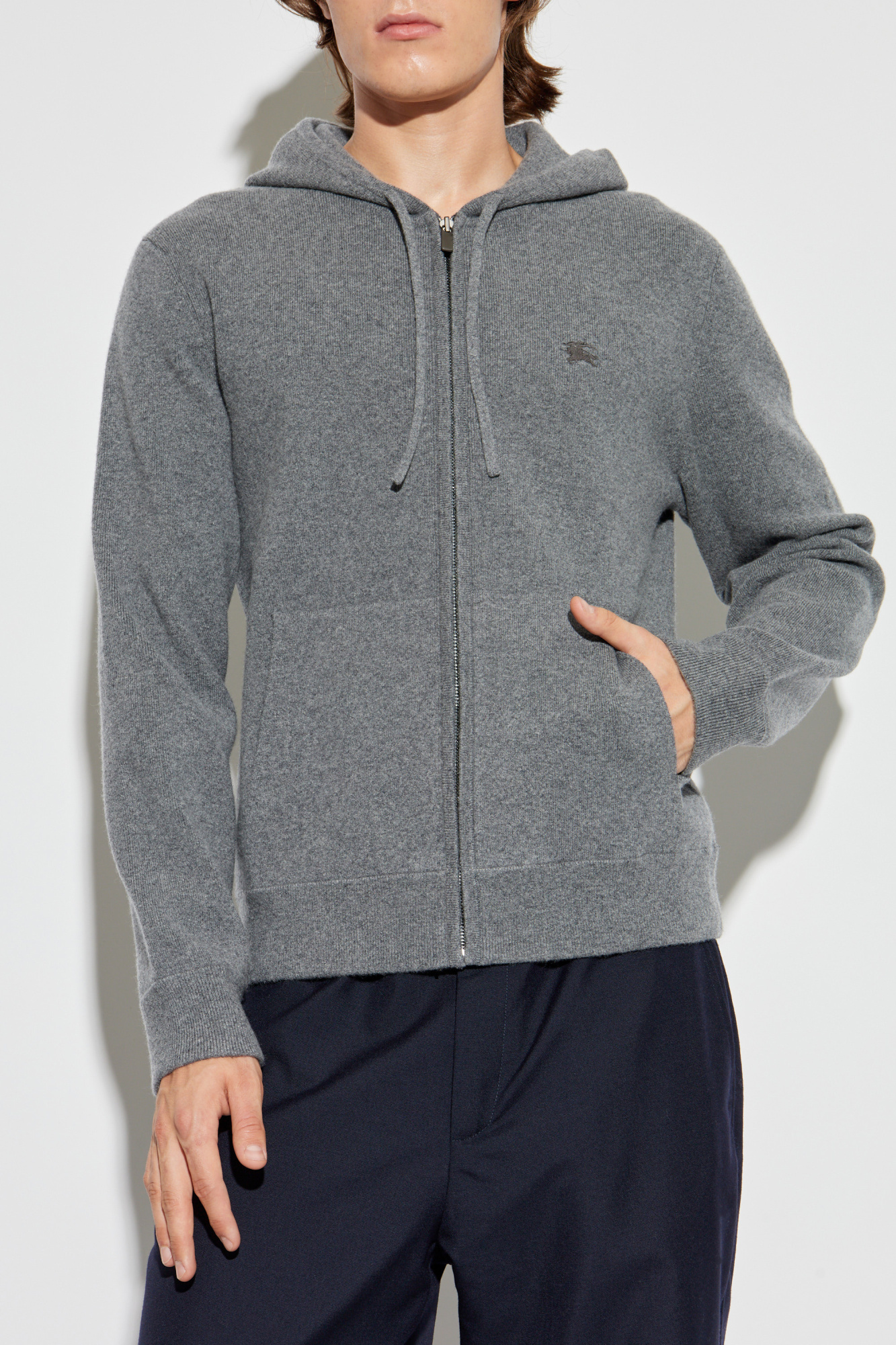 Grey Cashmere cardigan with hood Burberry - Vitkac AS